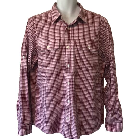 Michael Kors Button down Plaid Shirt Large Purple - Picture 1 of 5